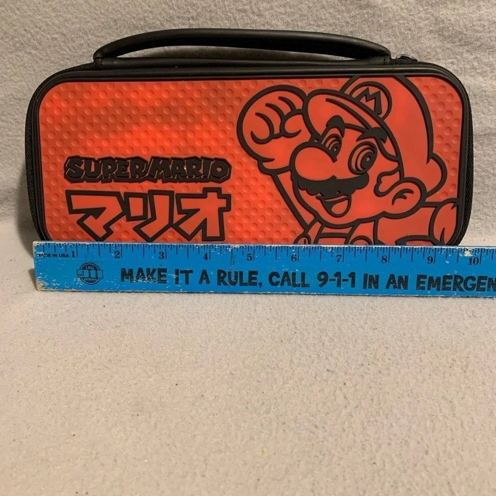 Super Mario kana case red nintendo switch storage carrying case